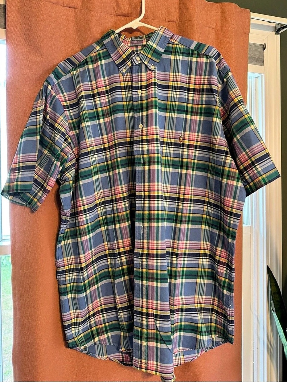 Ralph Lauren Plaid Cotton Short Sleeve Shirt Size XLT